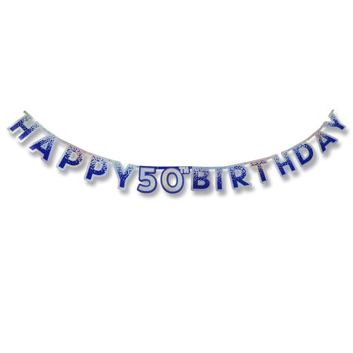 Picture of 50TH BLUE BIRTHDAY BANNER 2.2M